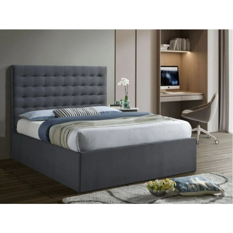 AM Myla 4ft 6 Double Bed Grey Velvet